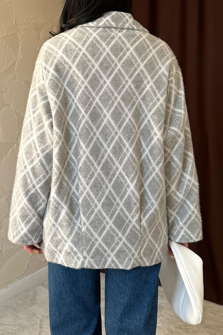 ELS Wholesale Gray Polar Baklava Plaid Jacket - Stafford