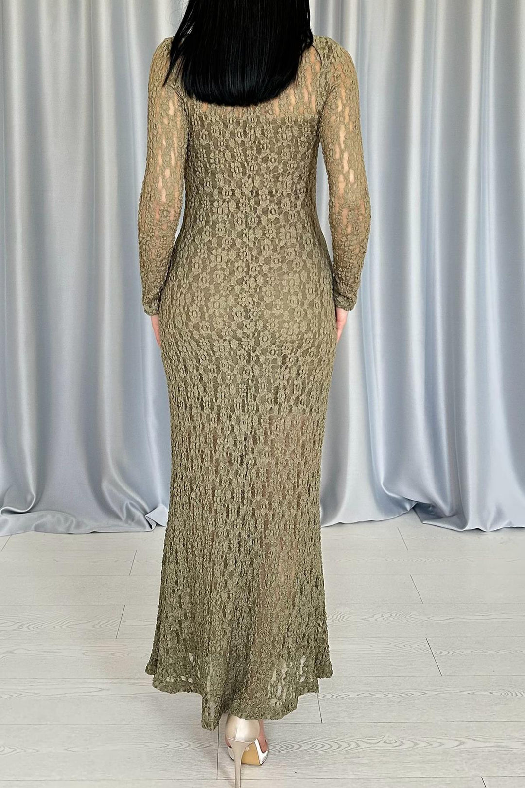 ELS Wholesale Beige Lace Long Sleeve Dress - Ottawa