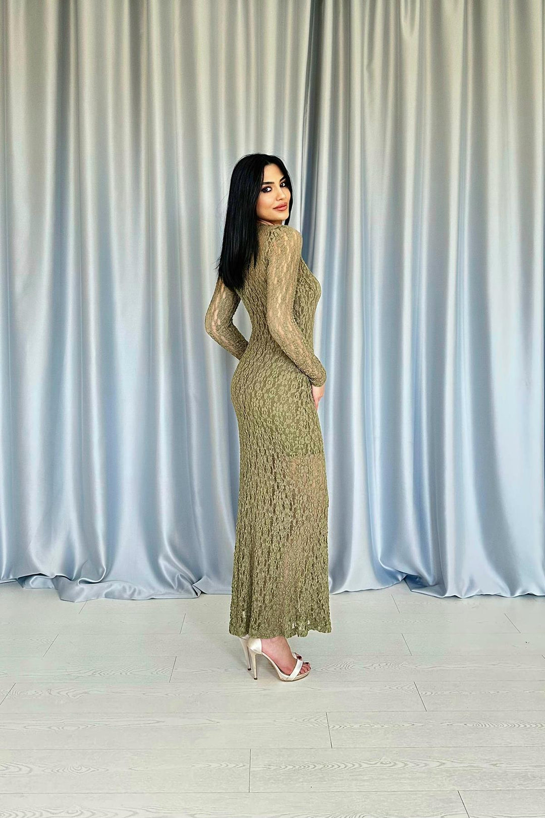 ELS Wholesale Beige Lace Long Sleeve Dress - Ottawa