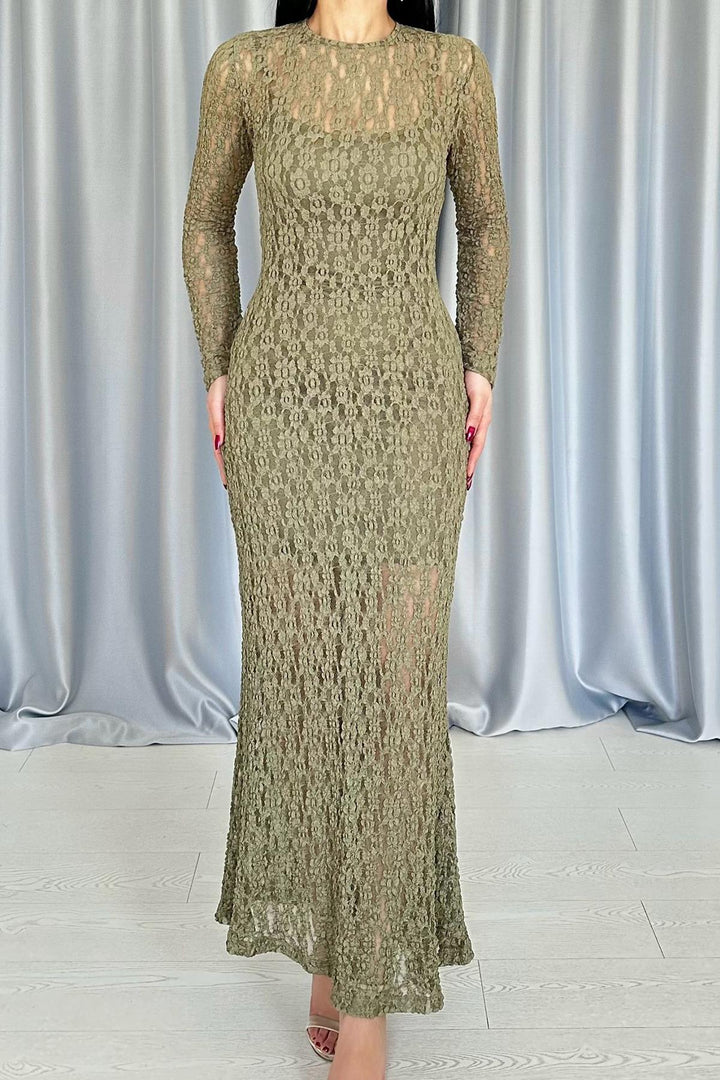 ELS Wholesale Beige Lace Long Sleeve Dress - Ottawa