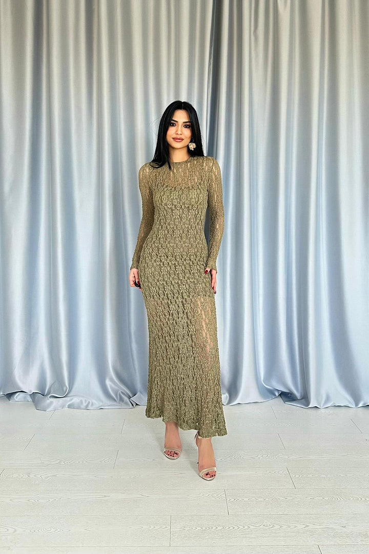 ELS Wholesale Beige Lace Long Sleeve Dress - Ottawa