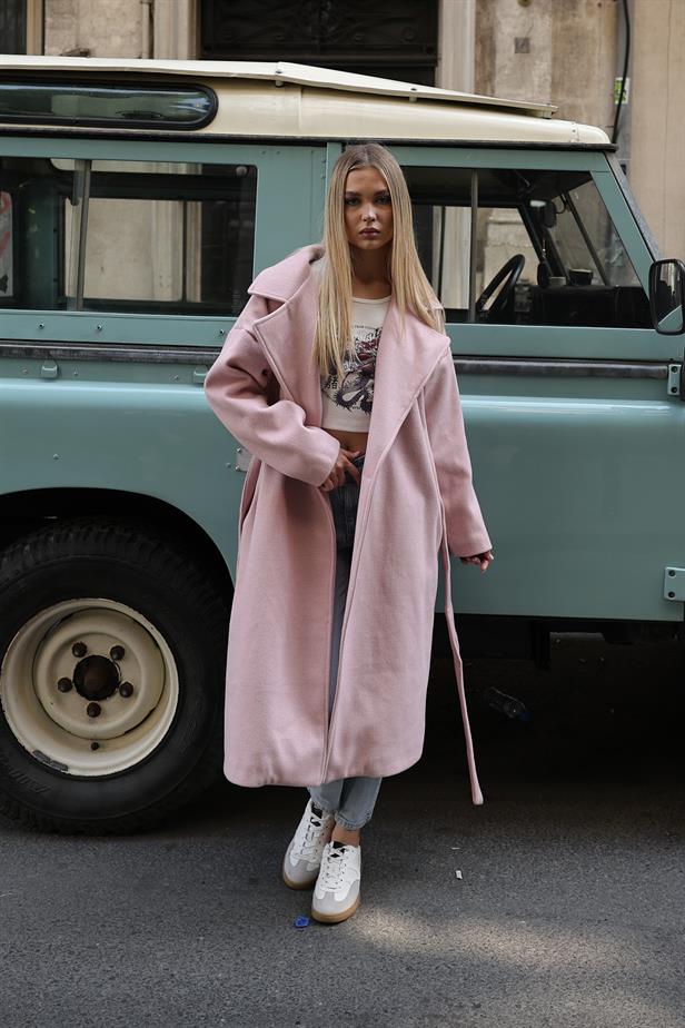 RYN Striped Stamp Coat - Pink - Riccione Marina