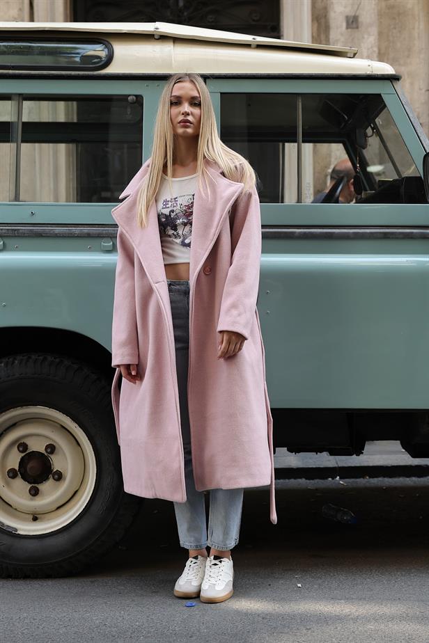 RYN Striped Stamp Coat - Pink - Riccione Marina
