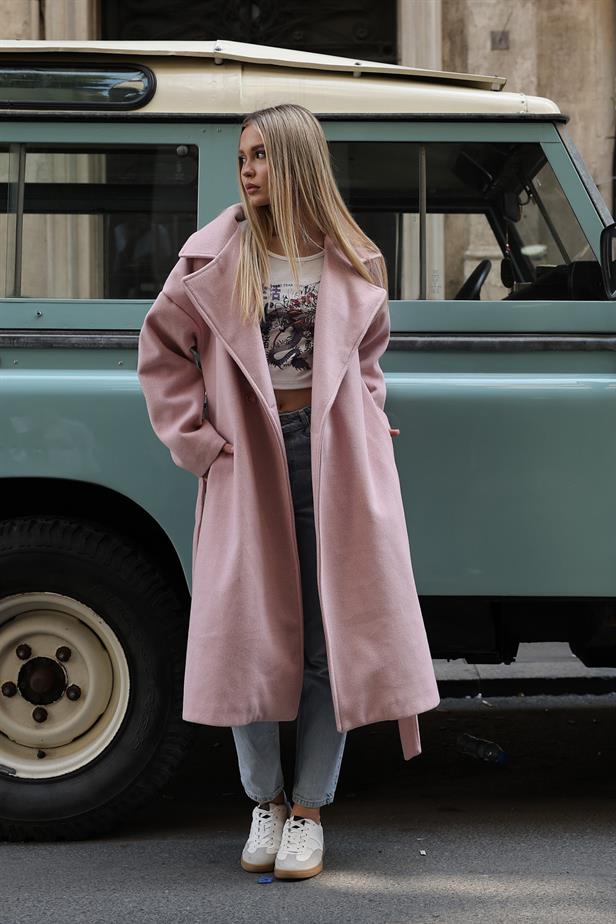 RYN Striped Stamp Coat - Pink - Riccione Marina