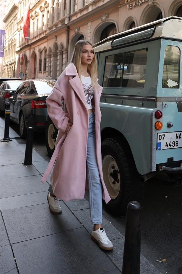 RYN Striped Stamp Coat - Pink - Riccione Marina