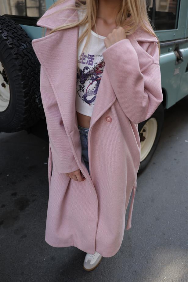 RYN Striped Stamp Coat - Pink - Riccione Marina