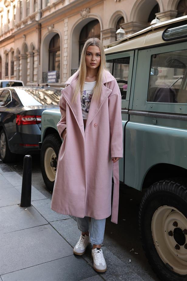 RYN Striped Stamp Coat - Pink - Riccione Marina