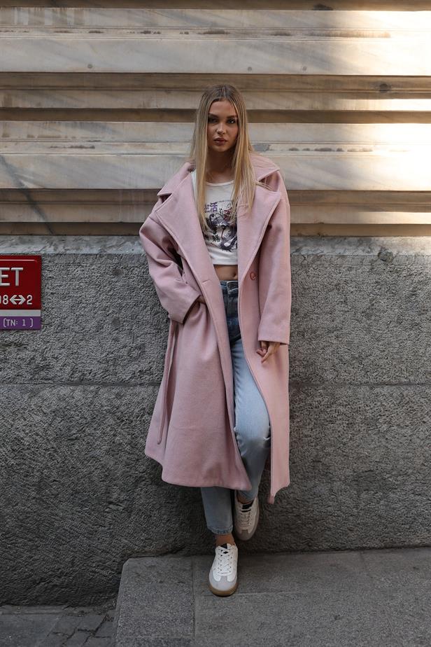 RYN Striped Stamp Coat - Pink - Riccione Marina