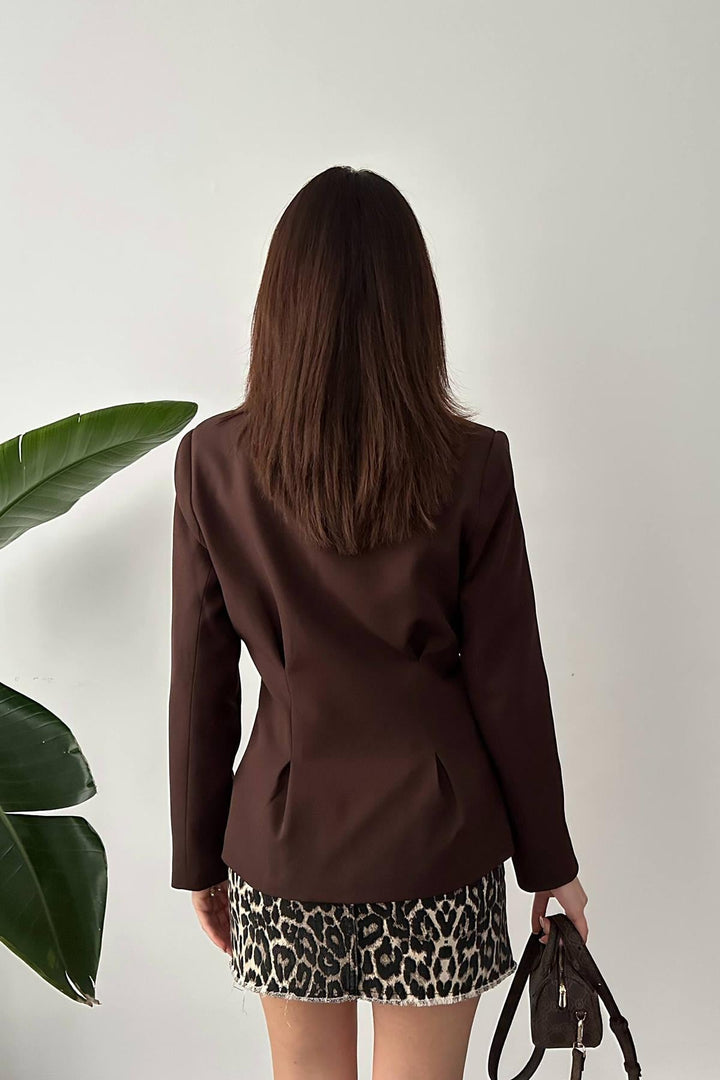 ELS Wholesale Brown 2-Button Pleated Jacket - Leonberg
