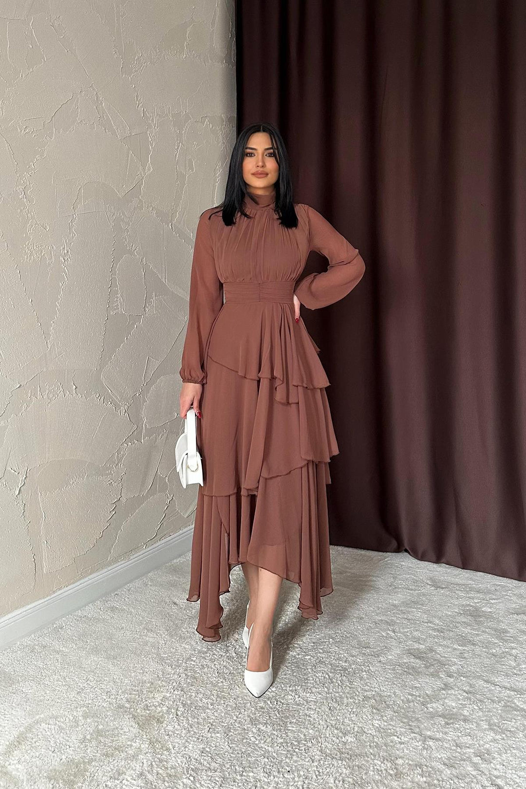 ELS Wholesale Brown Belted Dress - South Lyon