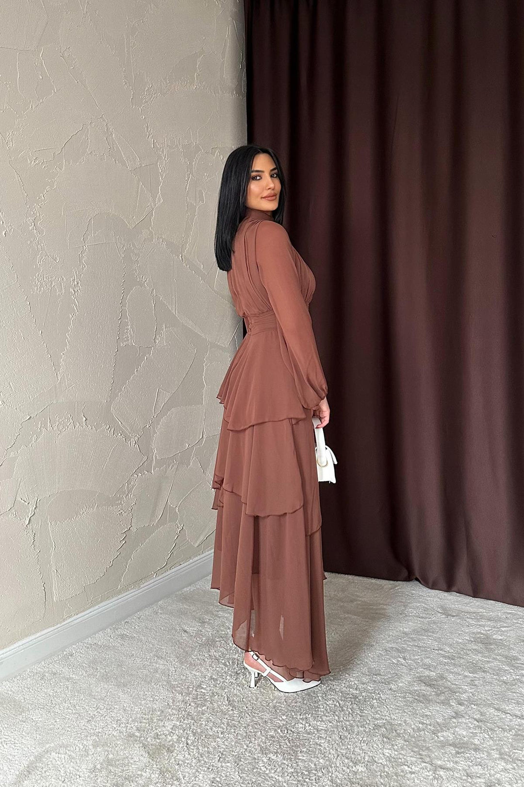 ELS Wholesale Brown Belted Dress - South Lyon