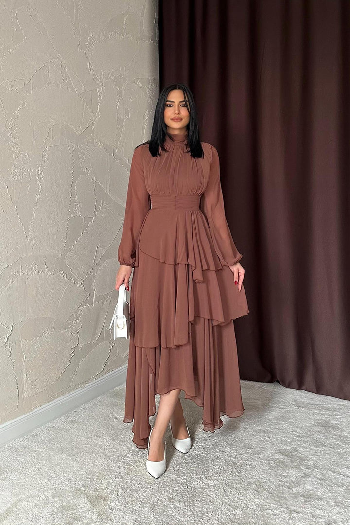 ELS Wholesale Brown Belted Dress - South Lyon