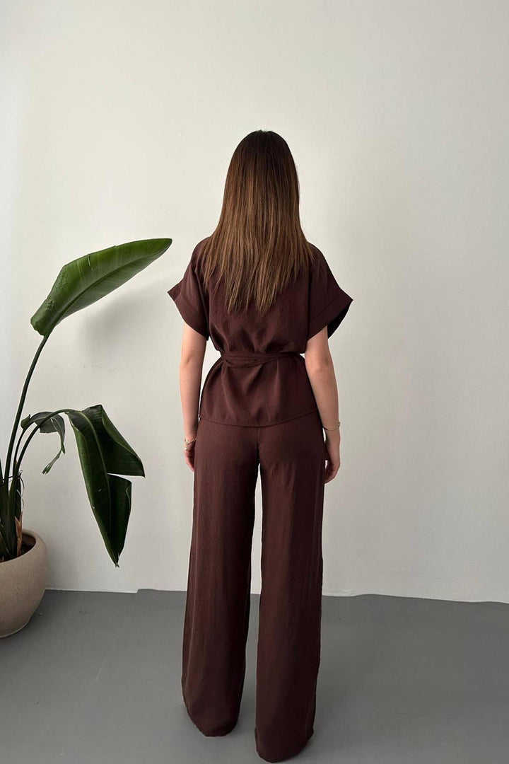 ELS Wholesale Brown Button Detailed Double Modal Suit - Mazatlán