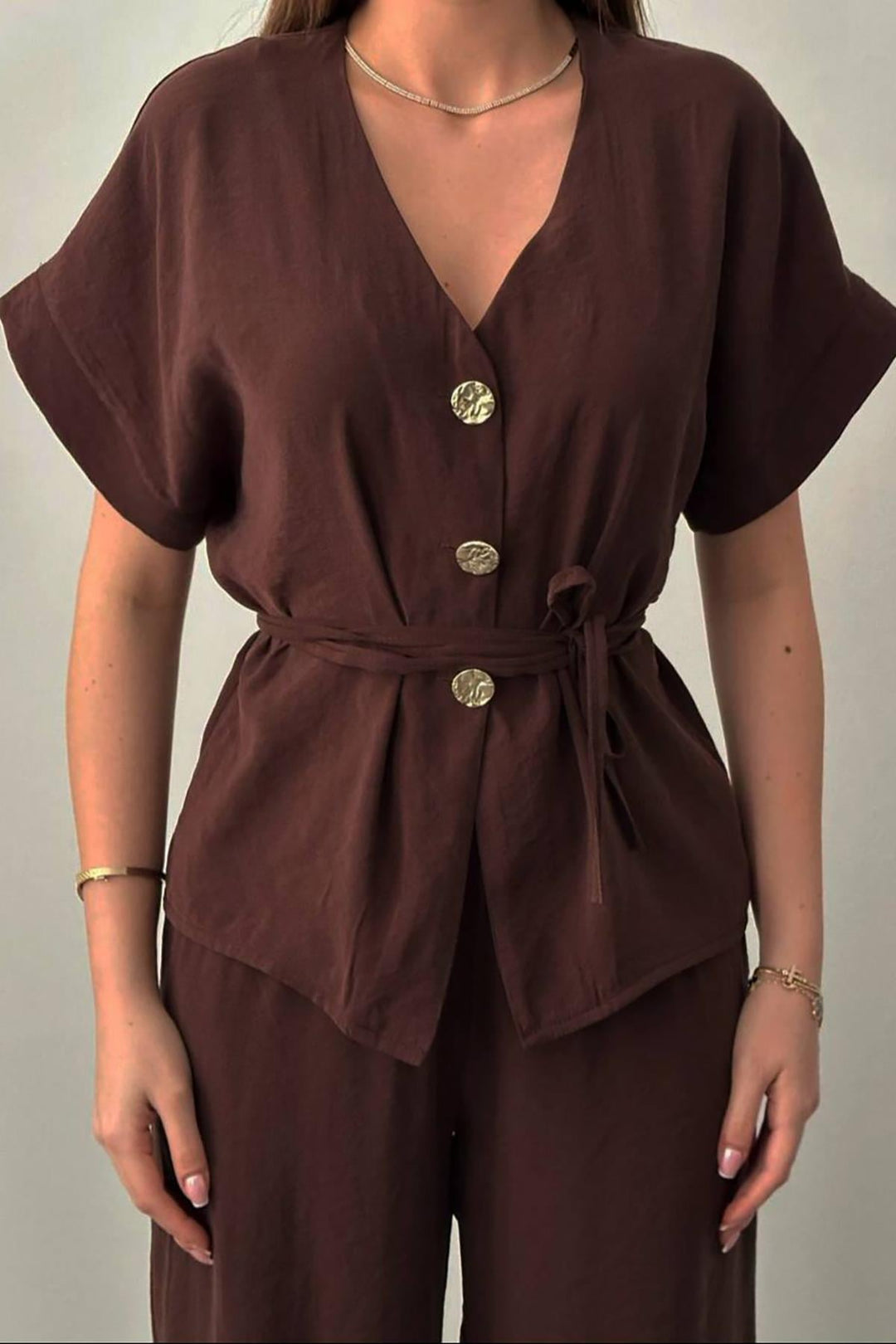 ELS Wholesale Brown Button Detailed Double Modal Suit - Mazatlán