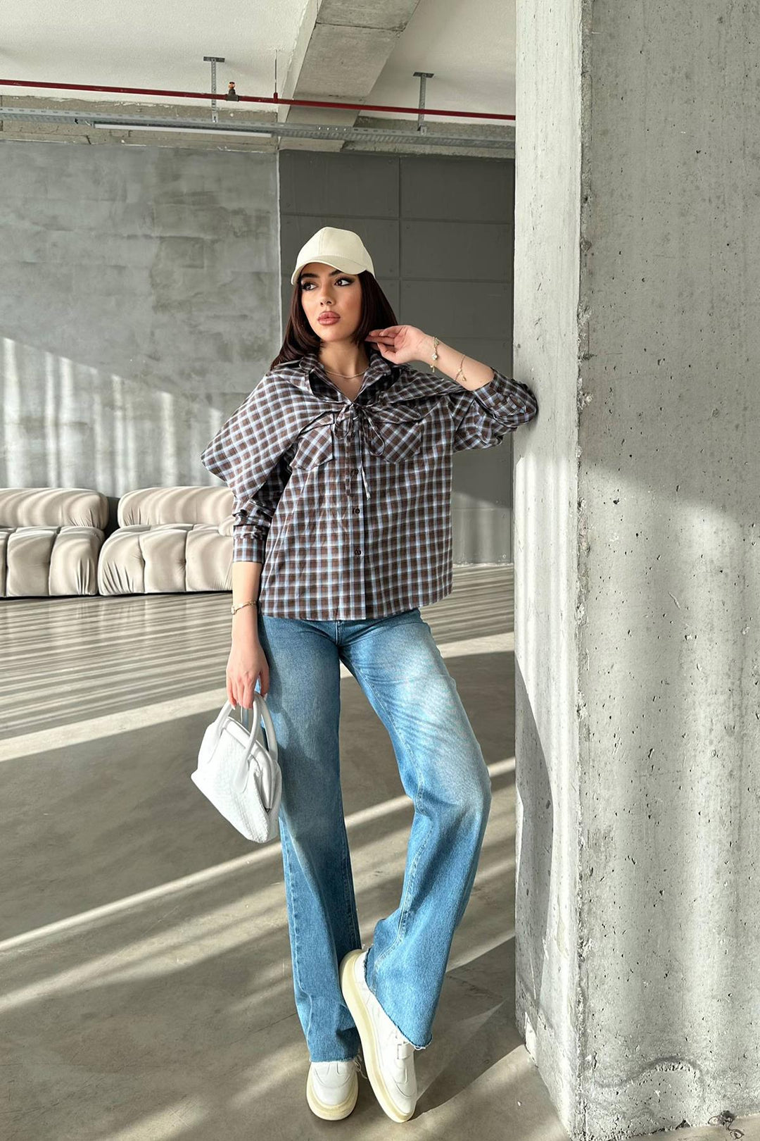 ELS Wholesale Brown Plaid Shirt - Aprilia