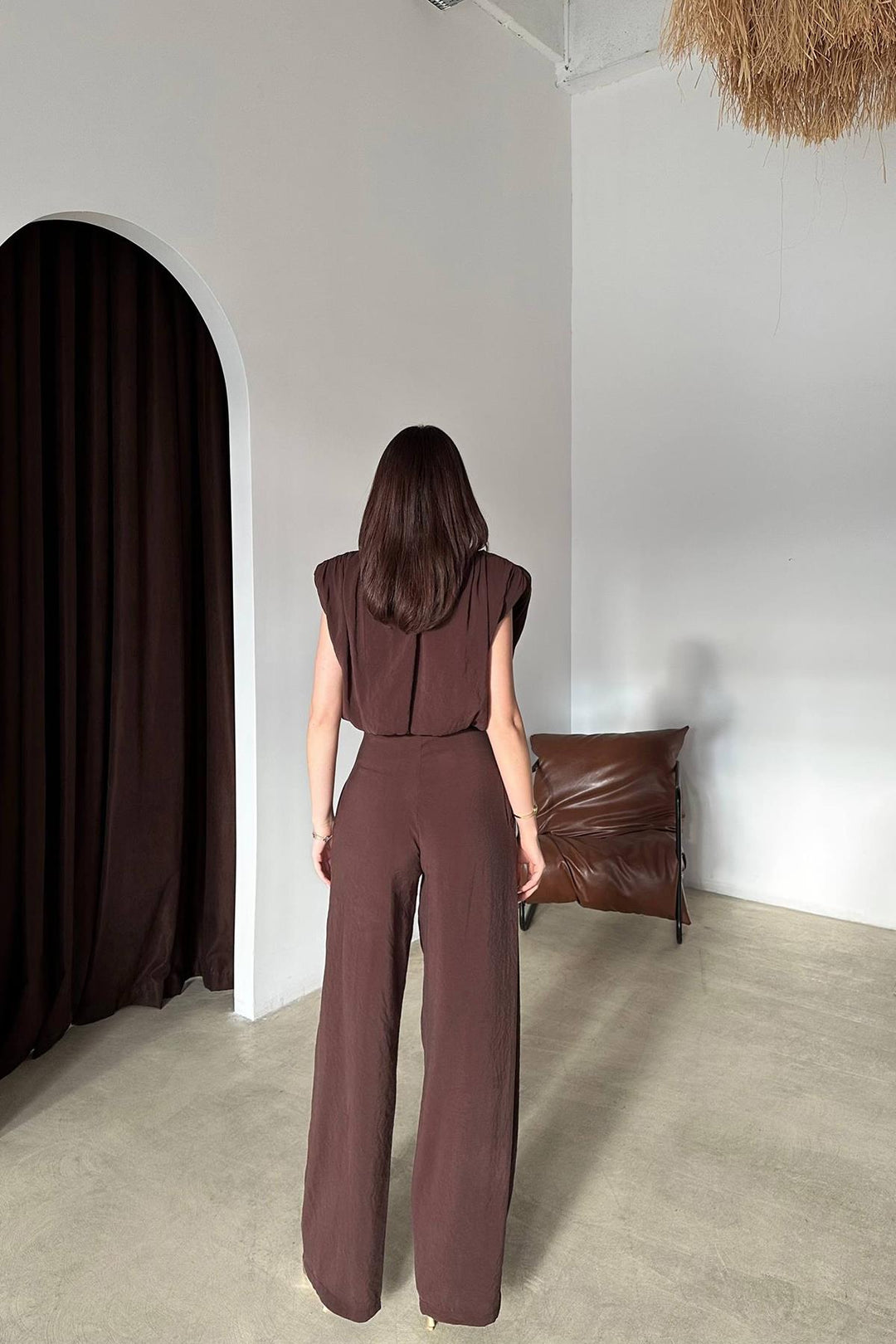 ELS Wholesale Brown Modal Blouse and Pants Set - Steinfurt