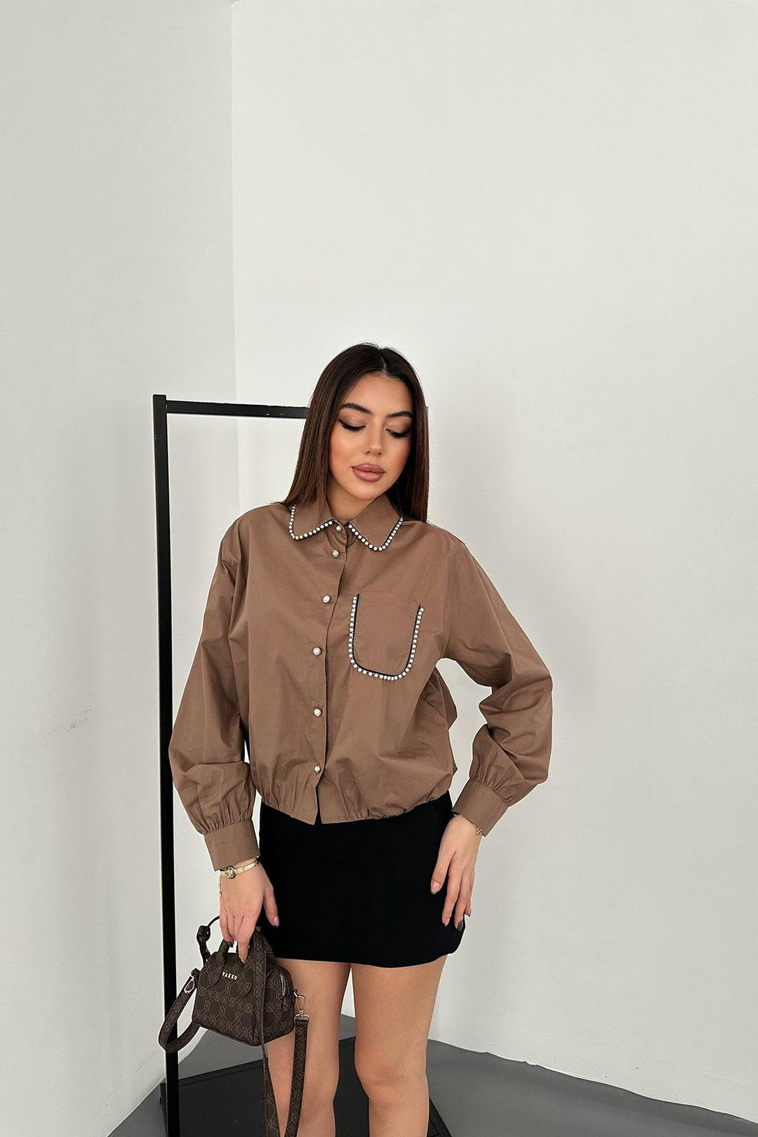 ELS Wholesale Brown Stone Poplin Shirt - Évosmos