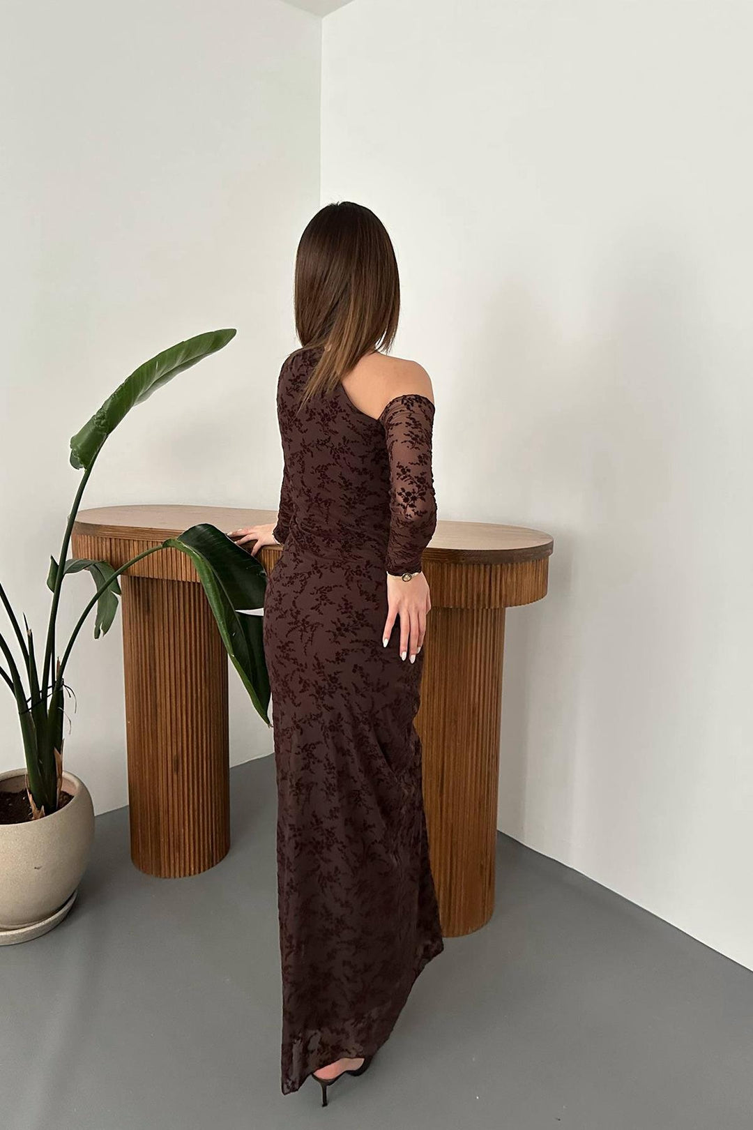 ELS Wholesale Brown Sheer Dress - Severna Park