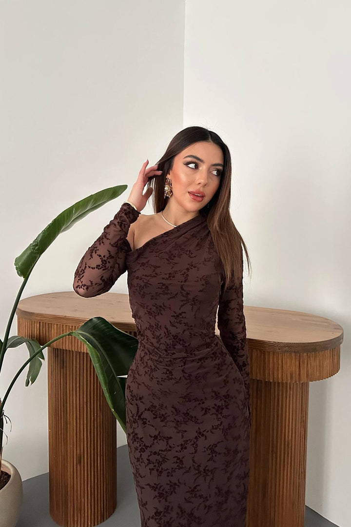 ELS Wholesale Brown Sheer Dress - Severna Park