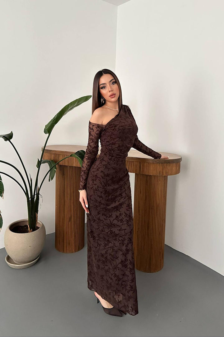 ELS Wholesale Brown Sheer Dress - Severna Park