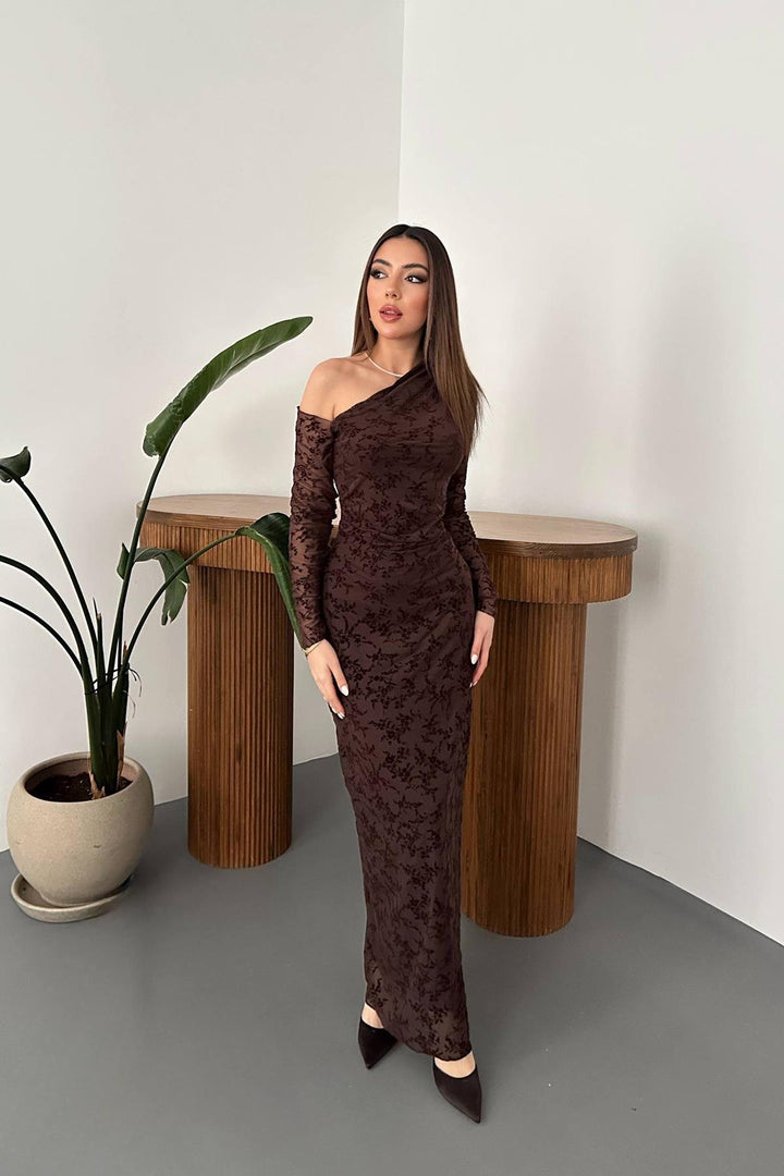 ELS Wholesale Brown Sheer Dress - Severna Park