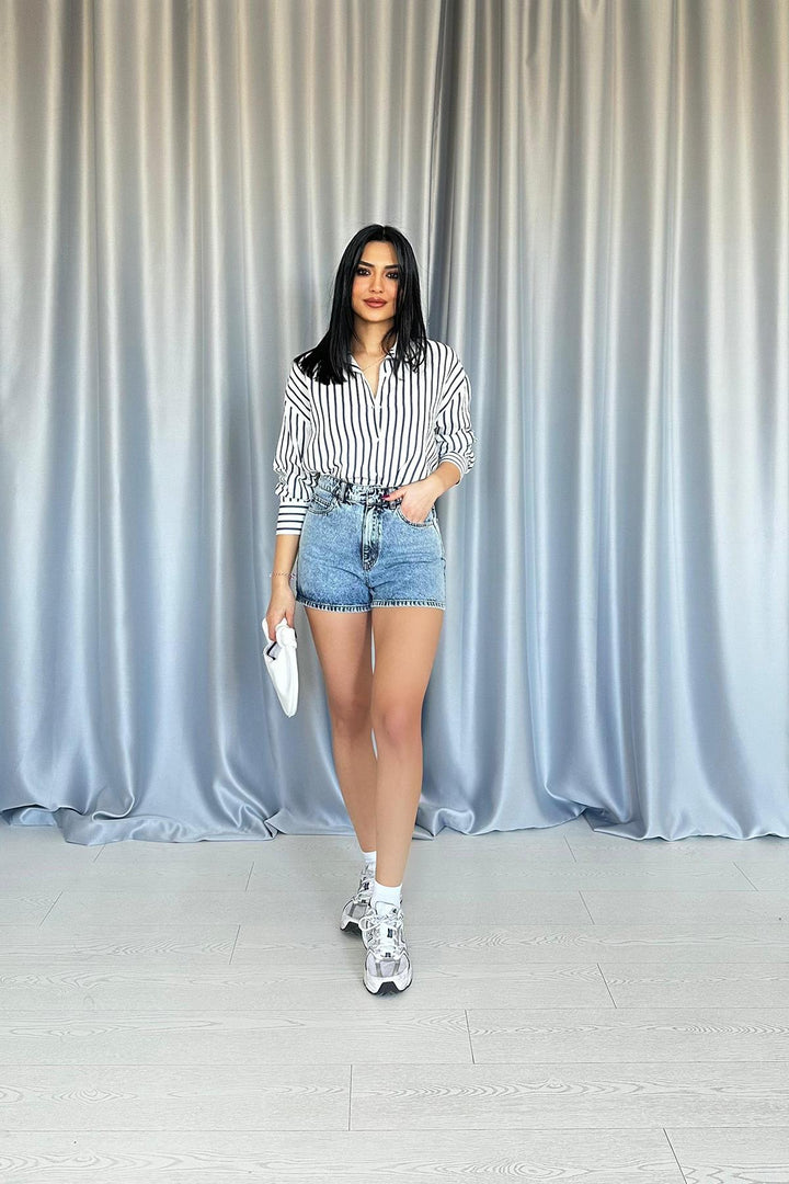 ELS Wholesale Navy Striped Shirt - Marano di Napoli