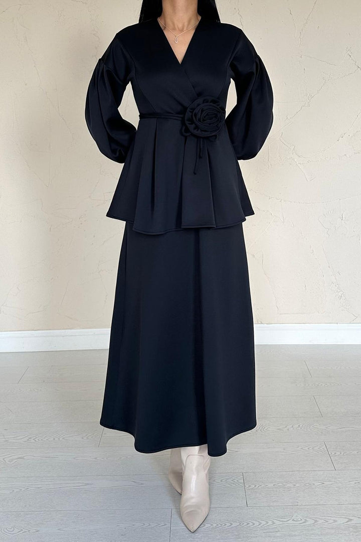 ELS Wholesale Navy Blue Rose Detailed Set - Lutsk