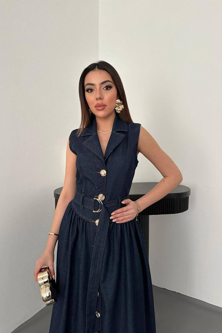 ELS Wholesale Navy Long Denim Dress - San Luis Potosí