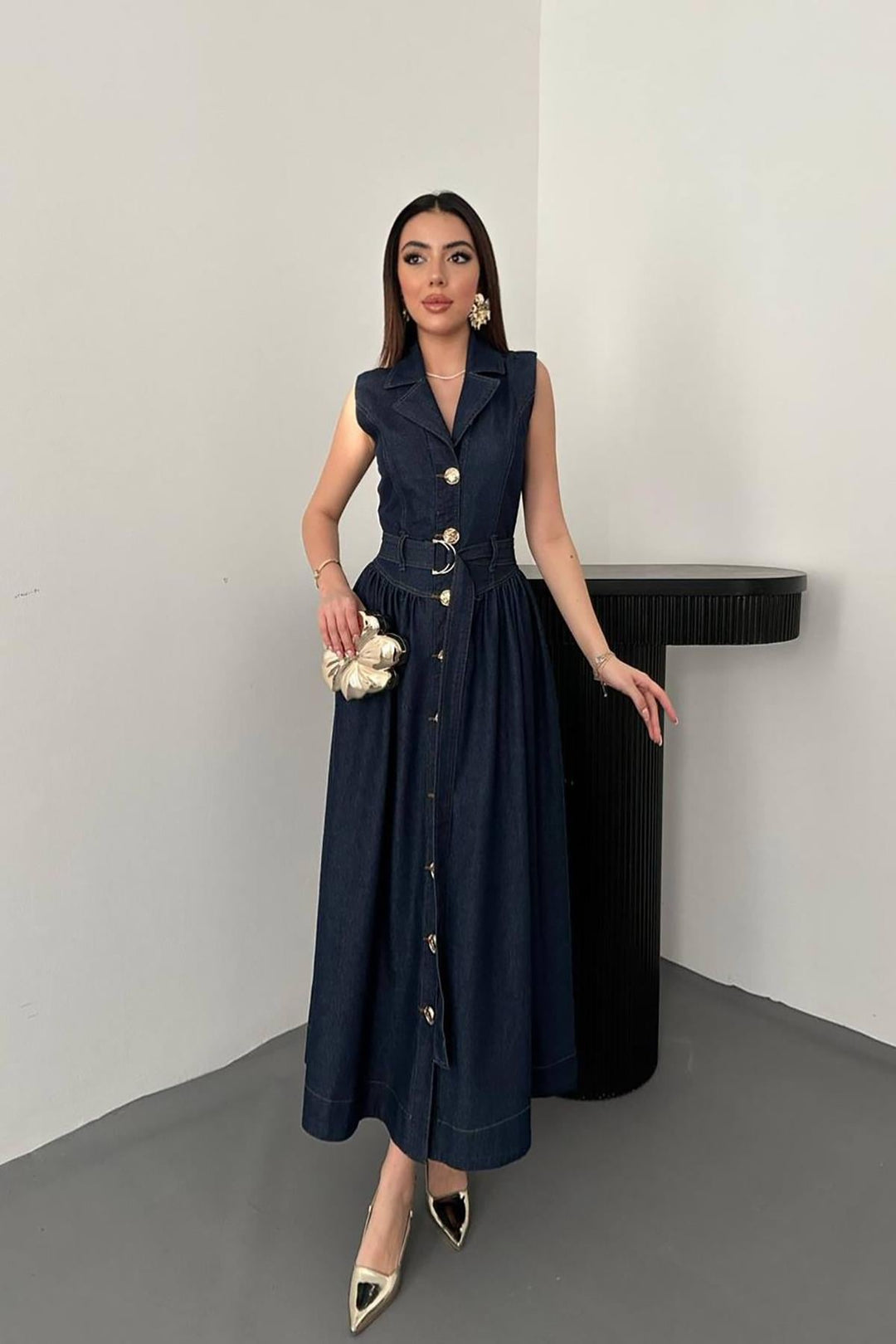 ELS Wholesale Navy Long Denim Dress - San Luis Potosí