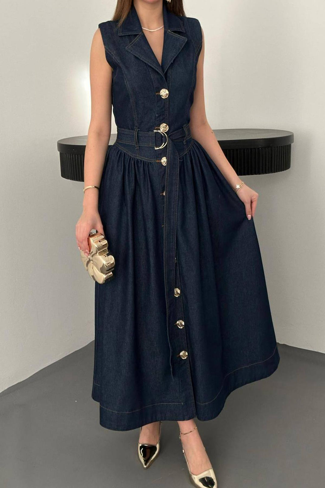 ELS Wholesale Navy Long Denim Dress - San Luis Potosí