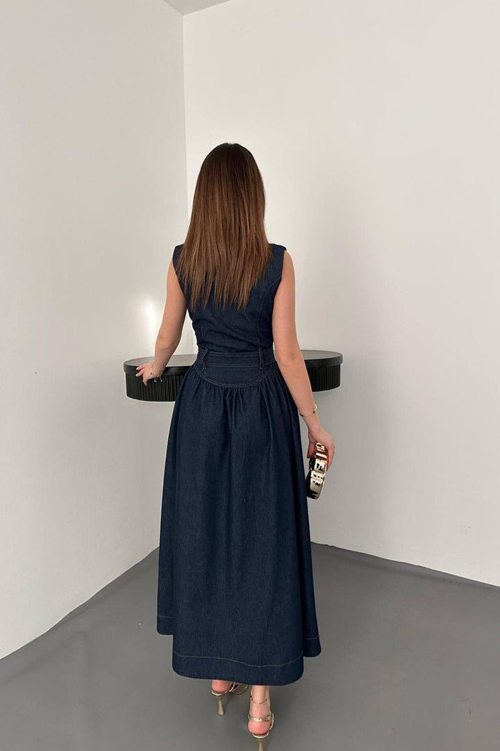ELS Wholesale Navy Long Denim Dress - San Luis Potosí