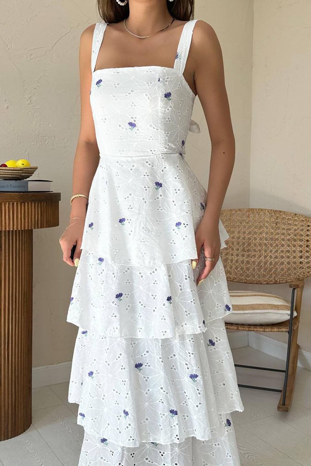 ELS Toptan Lila Kat Kat Arkası Bağlamalı Elbise - Hillsboro