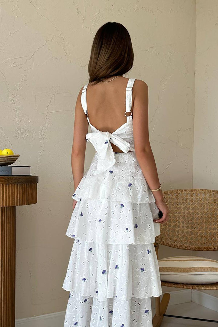 ELS Toptan Lila Kat Kat Arkası Bağlamalı Elbise - Hillsboro