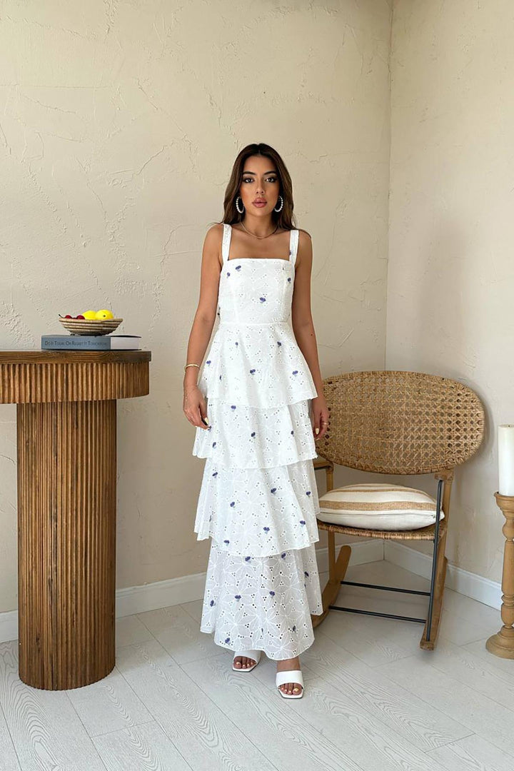 ELS Toptan Lila Kat Kat Arkası Bağlamalı Elbise - Hillsboro