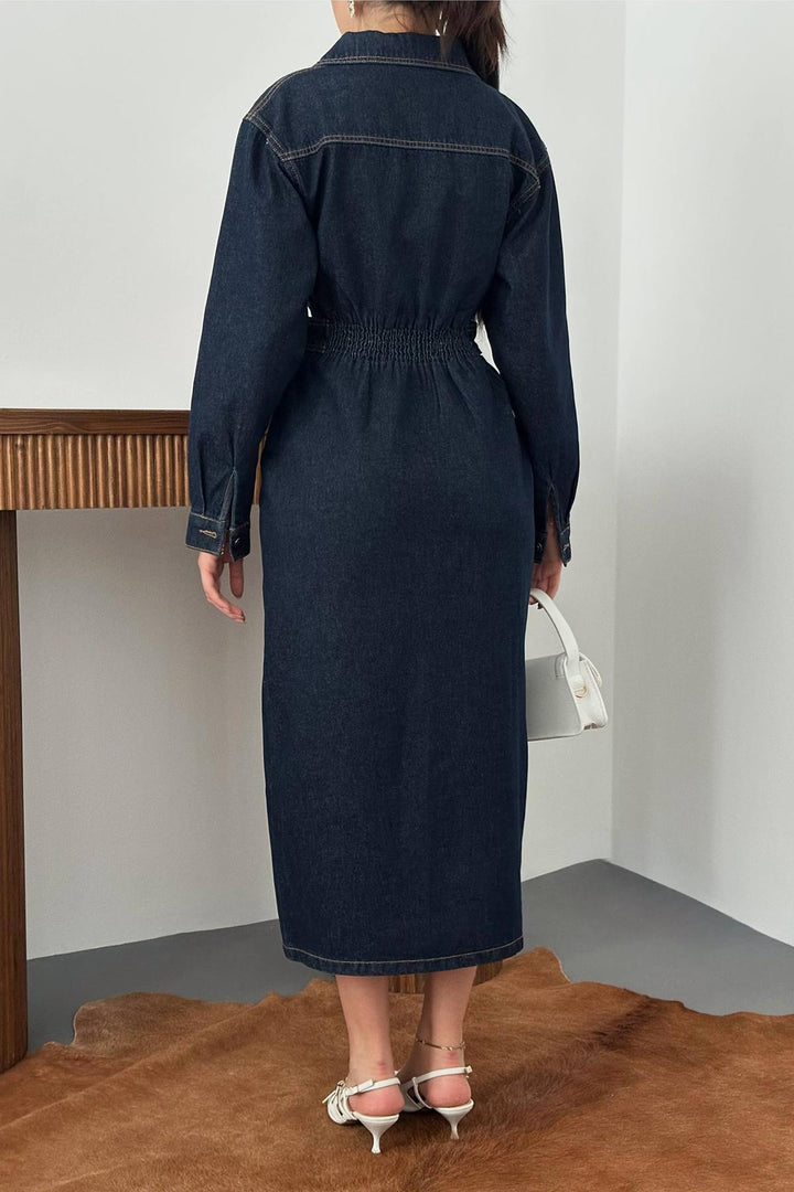 ELS Wholesale Blue High-Waisted Denim Dress - Johnson City