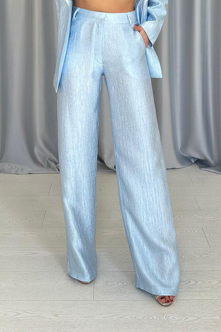 ELS Wholesale Blue Belted Jacket and Pants Bright Suit - Neuilly-sur-Marne