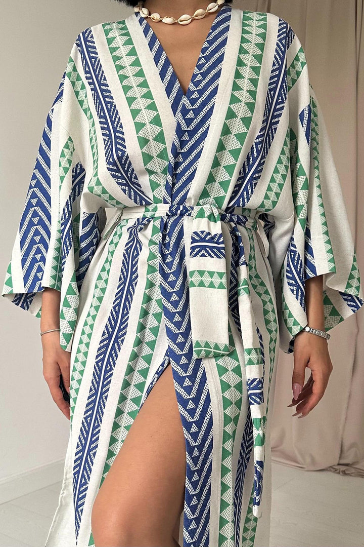 ELS Wholesale Blue Patterned Kimono - Chaves