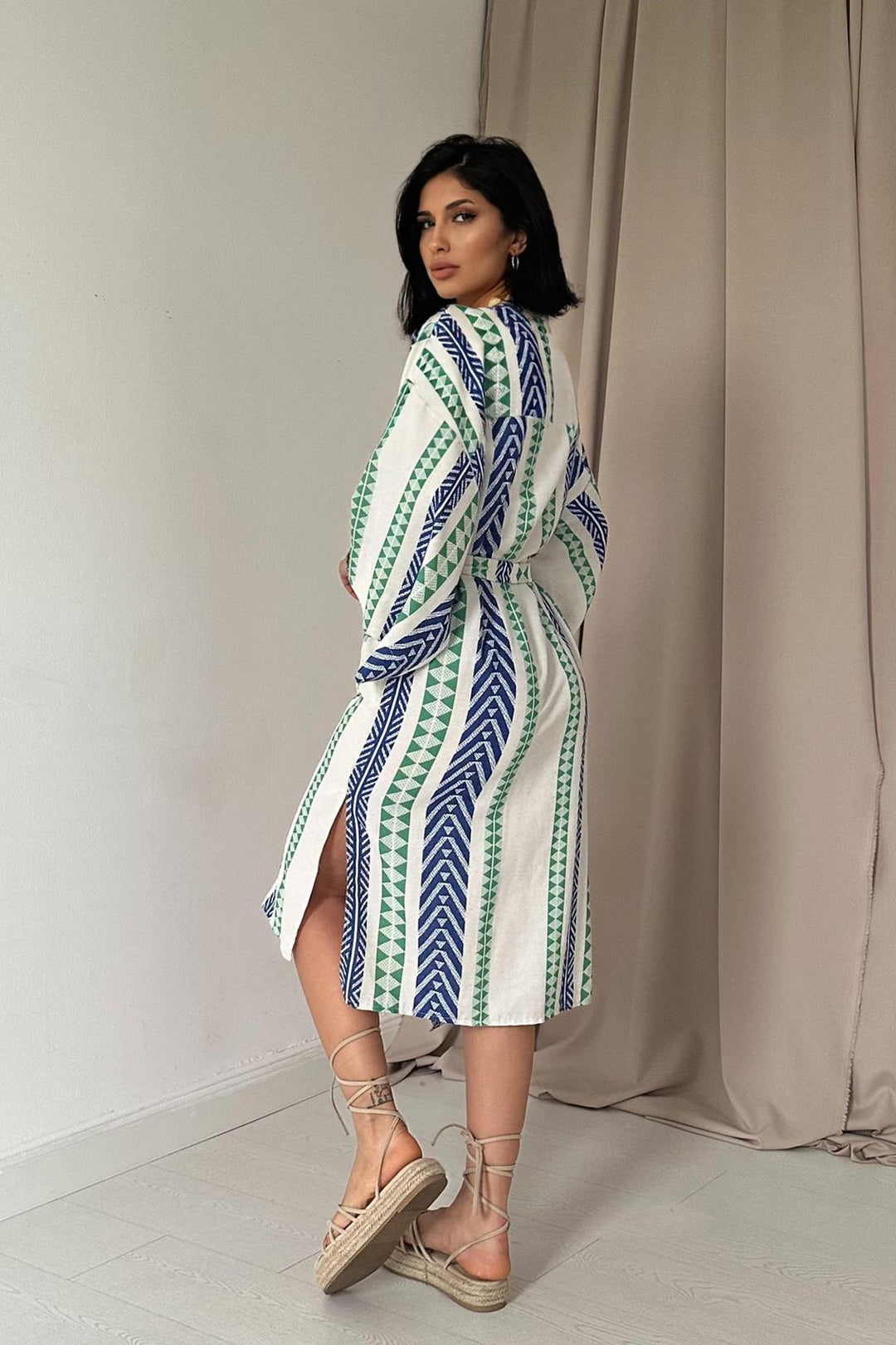 ELS Wholesale Blue Patterned Kimono - Chaves