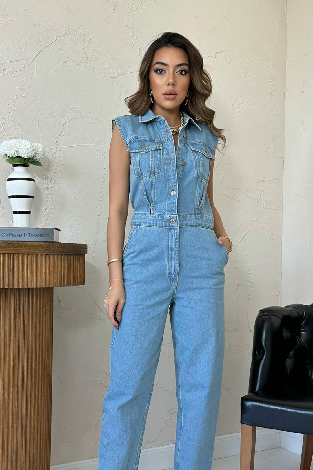 ELS Wholesale Blue Denim Jumpsuit - Kovel