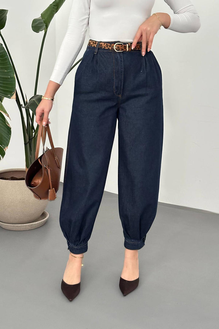 ELS Wholesale Blue Pleated Denim Pants - Bremerton