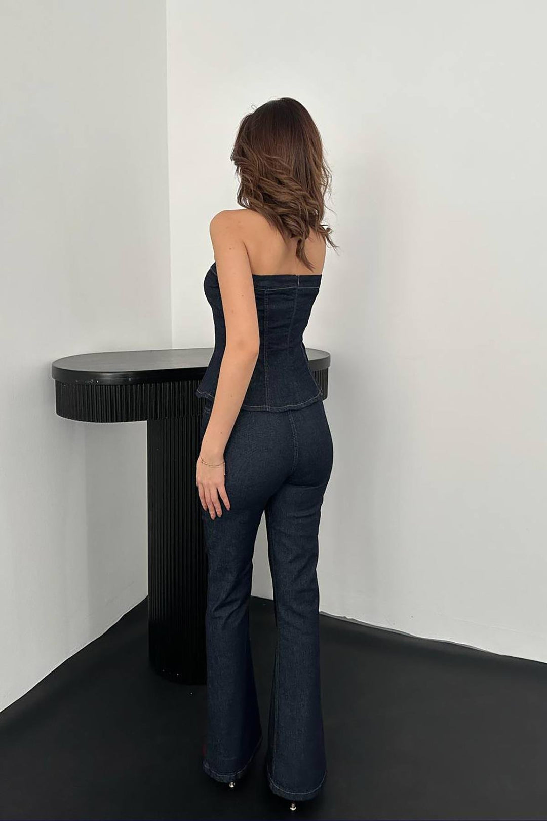 ELS Wholesale Blue Strapless Blouse Denim Suit - Miramar