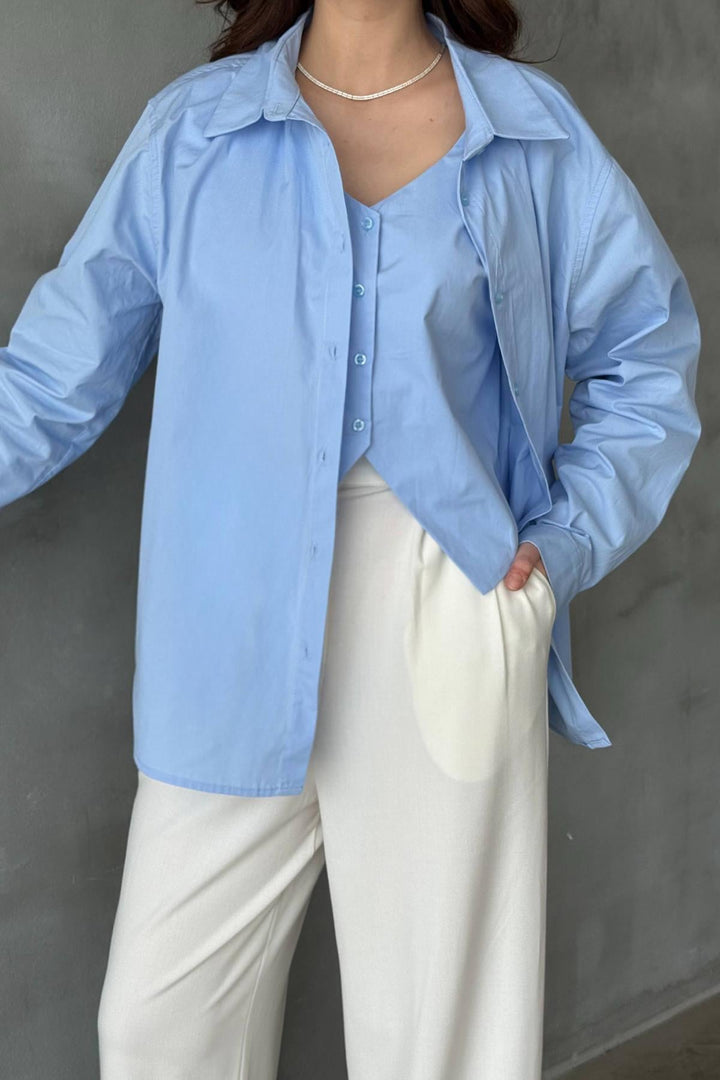 ELS Toptan Mavi Yelekli Gömlek - McKinney