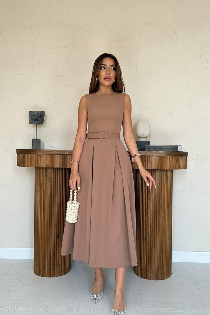 ELS Toptan Moccah Halter Yaka Kloş Elbise - Foggia