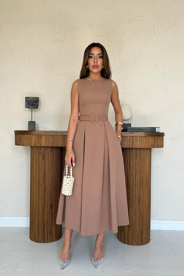 ELS Toptan Moccah Halter Yaka Kloş Elbise - Foggia