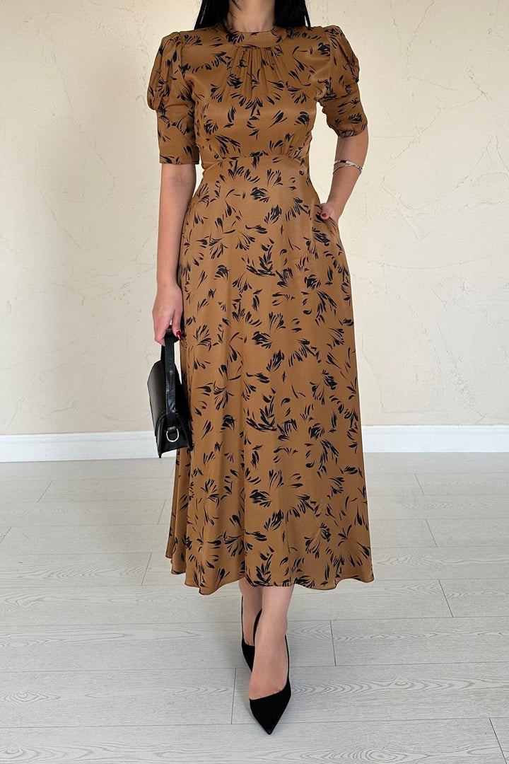 ELS Wholesale Moccah Collar Tied Detailed Dress - A Coruña
