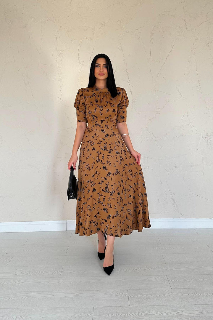 ELS Wholesale Moccah Collar Tied Detailed Dress - A Coruña