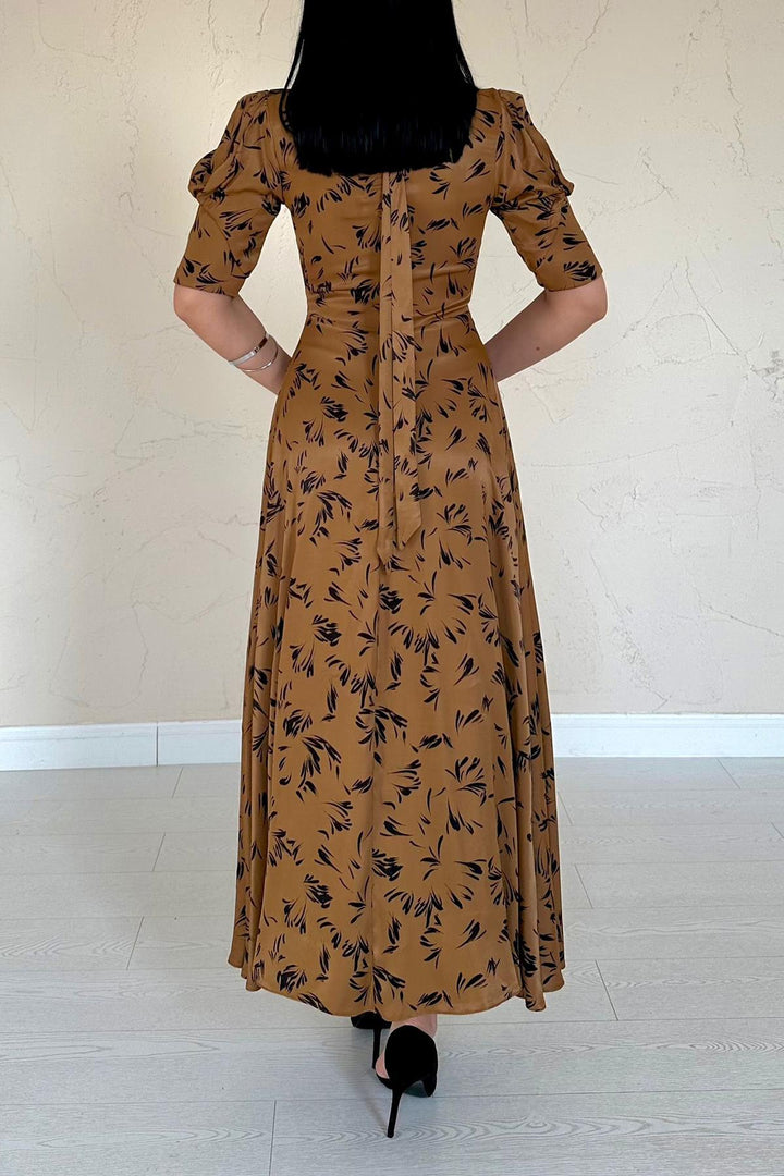 ELS Wholesale Moccah Collar Tied Detailed Dress - A Coruña