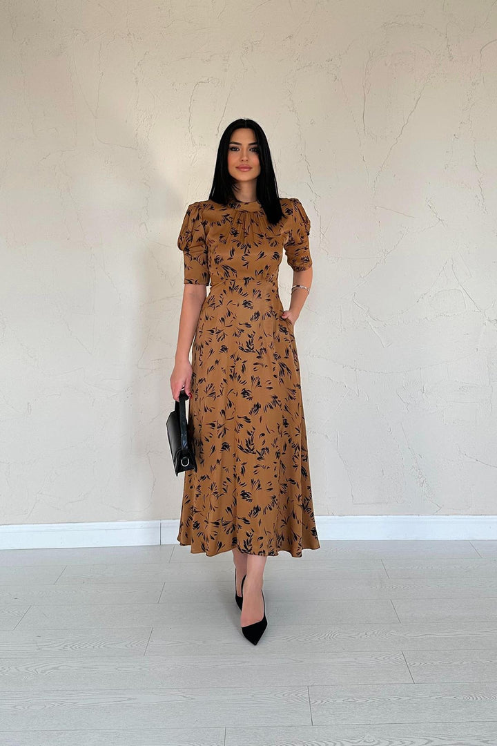 ELS Wholesale Moccah Collar Tied Detailed Dress - A Coruña