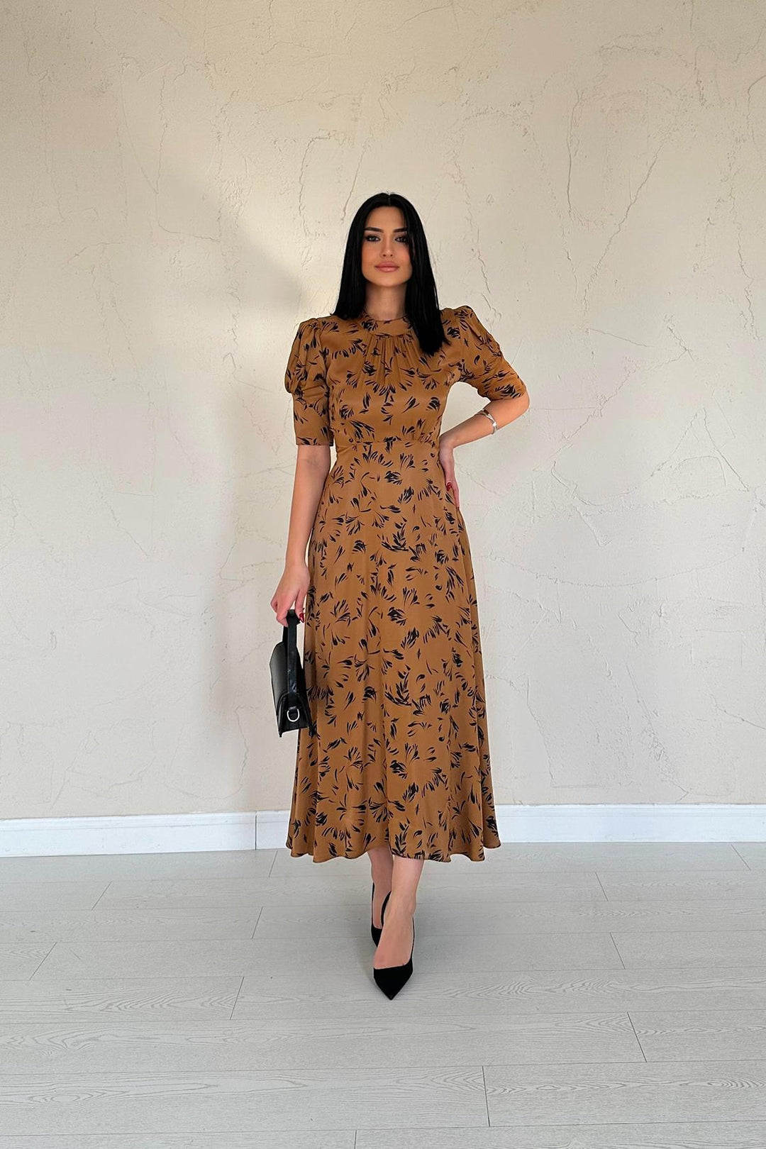 ELS Wholesale Moccah Collar Tied Detailed Dress - A Coruña