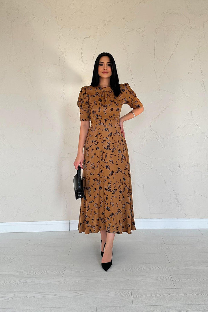 ELS Wholesale Moccah Collar Tied Detailed Dress - A Coruña